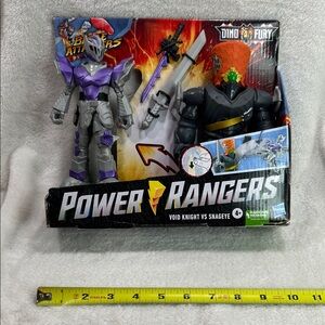 Power Ranger Dino Fury Void Knight and Snageye Figures - Purple and Gray